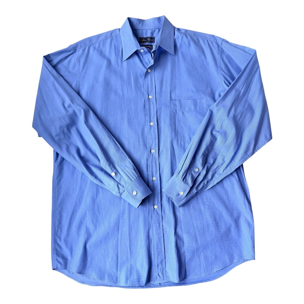 Alain Figaret Men's Double Retors 42L‎ Cornflower Blue Dress Shirt France Luxury